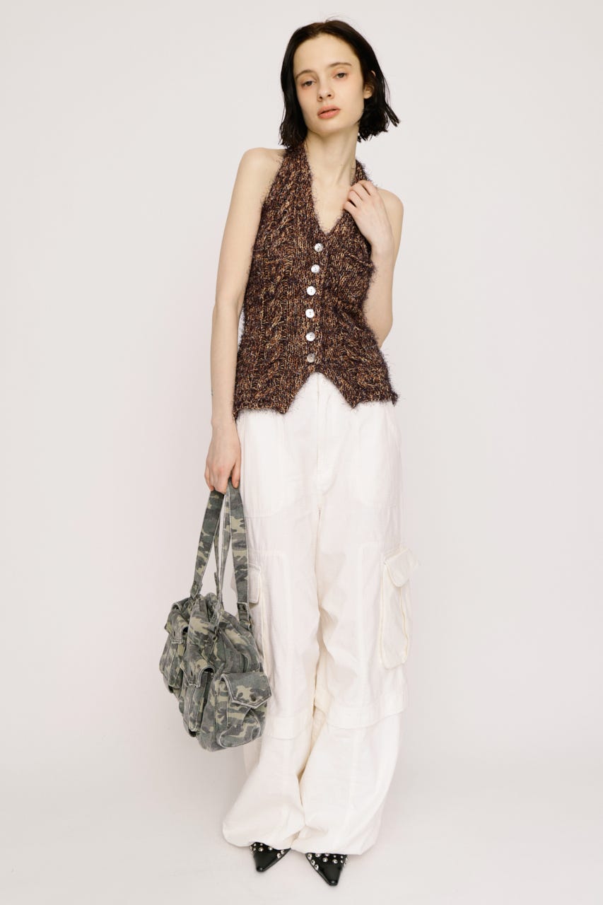 【1BUY5％OFF】HALTER NECK KNIT ベスト Multi_1 FREE
