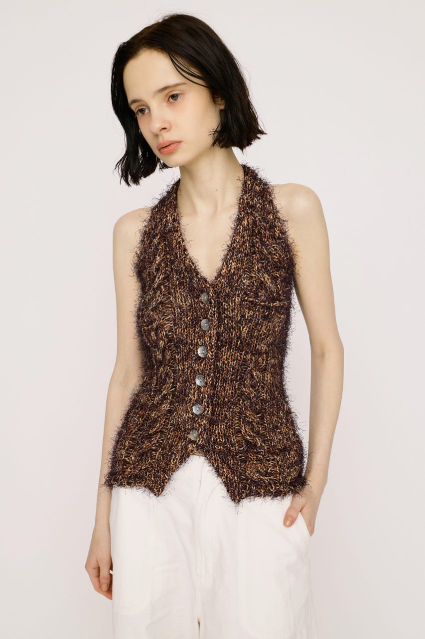 【1BUY5％OFF】HALTER NECK KNIT ベスト Multi_1 FREE