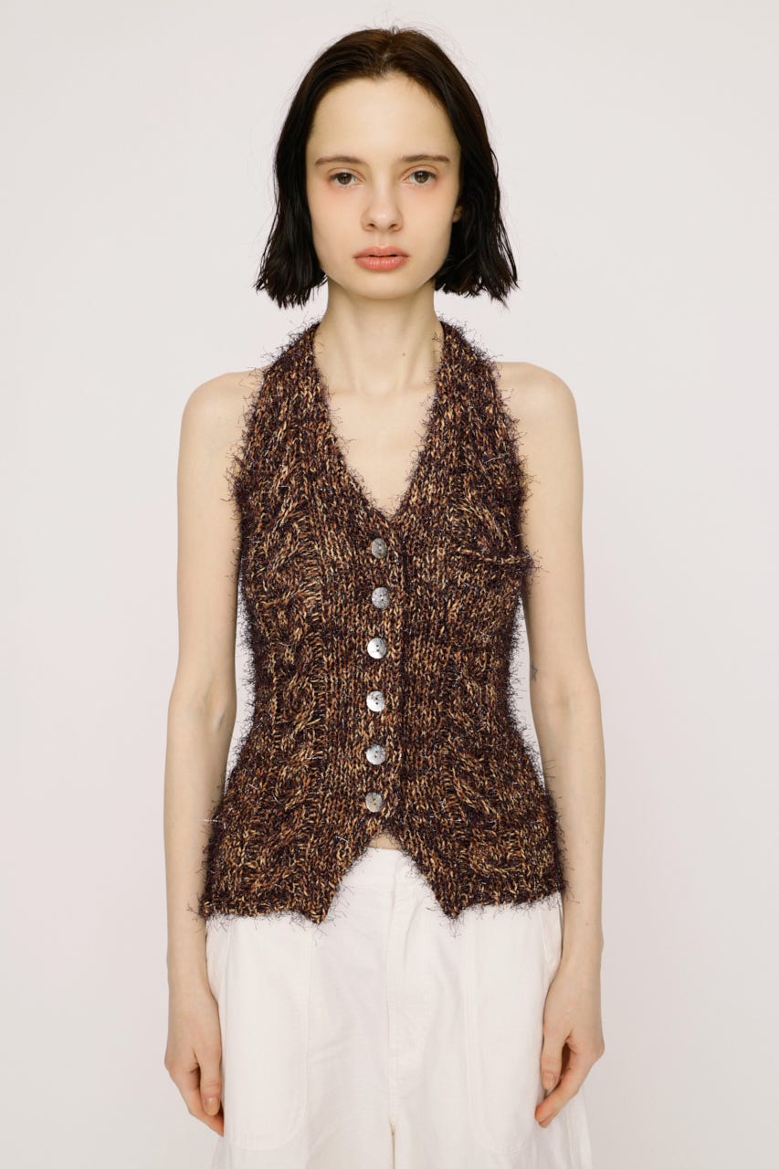 【1BUY5％OFF】HALTER NECK KNIT ベスト Multi_1 FREE