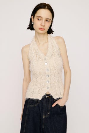 【1BUY5％OFF】HALTER NECK KNIT ベスト