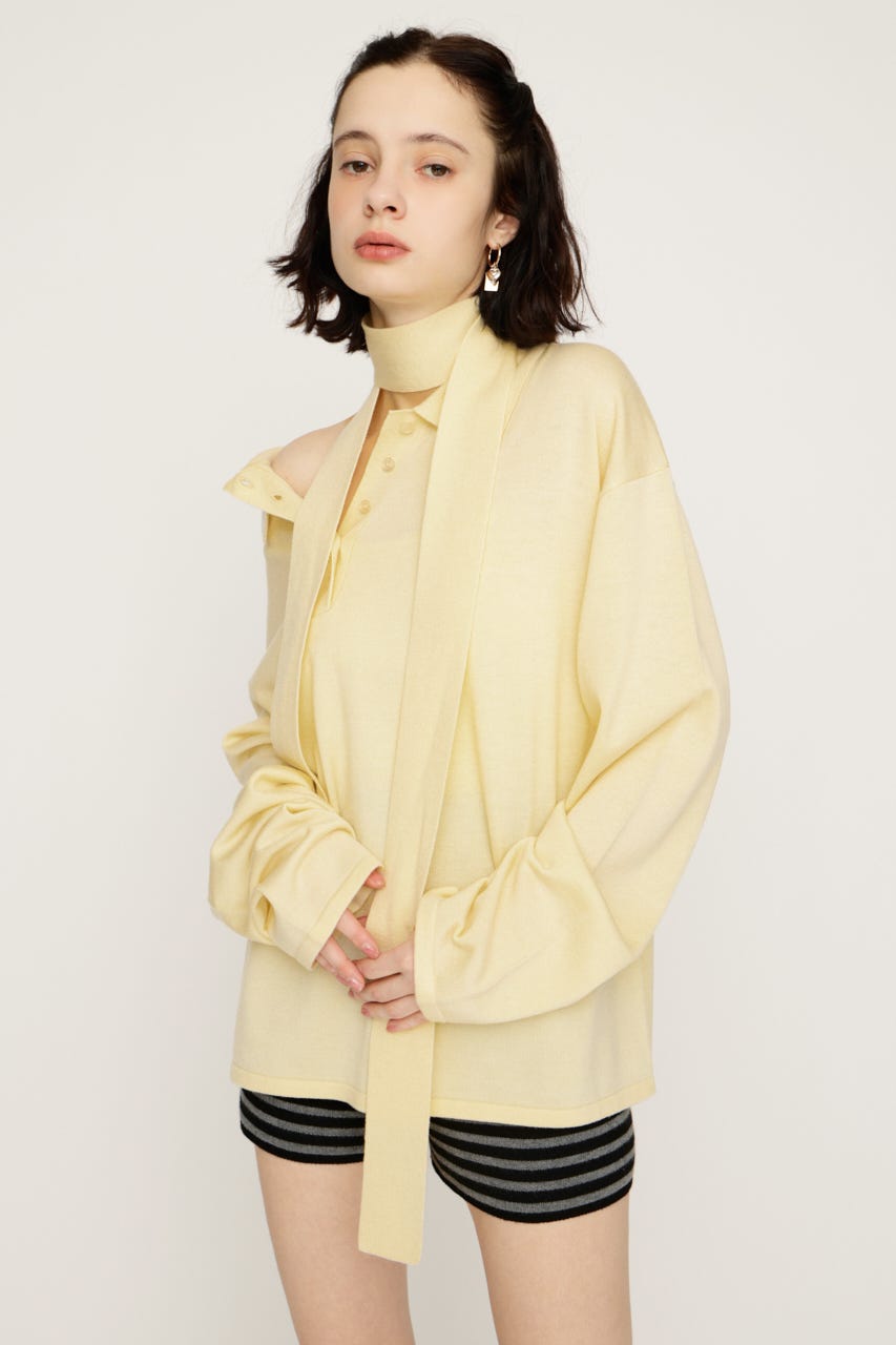 HG KNIT ASYMMETRY トップス L/YEL FREE