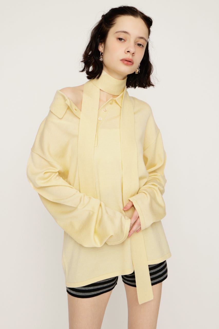 HG KNIT ASYMMETRY トップス L/YEL FREE