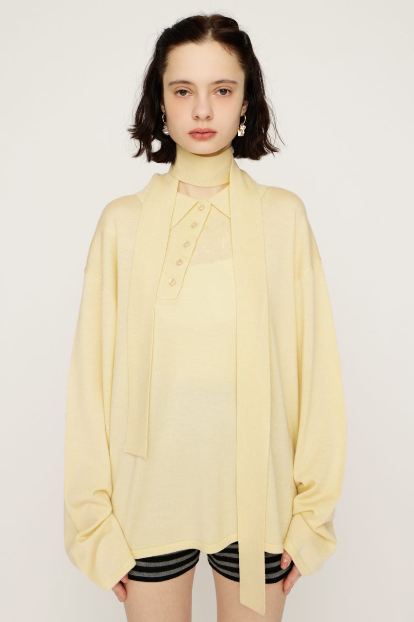 HG KNIT ASYMMETRY トップス L/YEL FREE