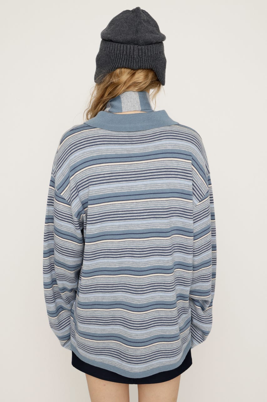 HG KNIT ASYMMETRY トップス M/BLU FREE