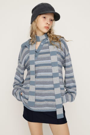 HG KNIT ASYMMETRY トップス