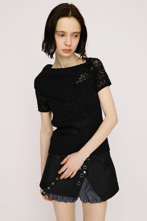 SLY | 【1BUY5％OFF】BIG COLLAR CROCHET トップス (ニット ) |SHEL