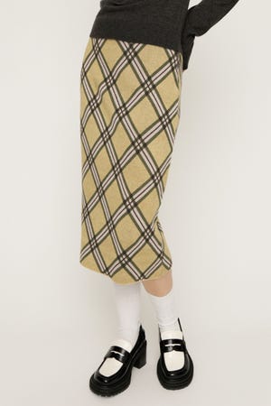 JQ CHECK KNIT ミドルスカート