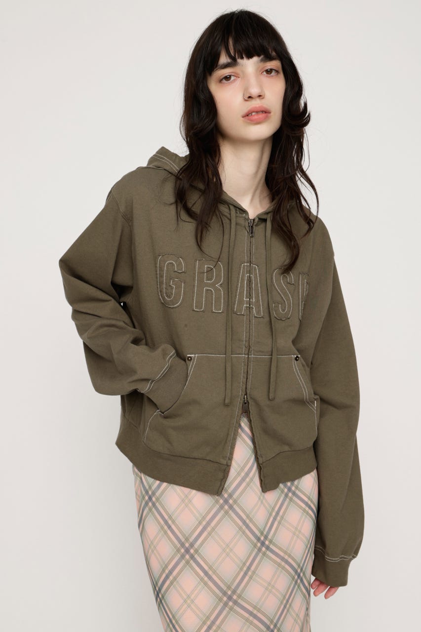 APPLIQUE LOGO HOODIE KHA FREE