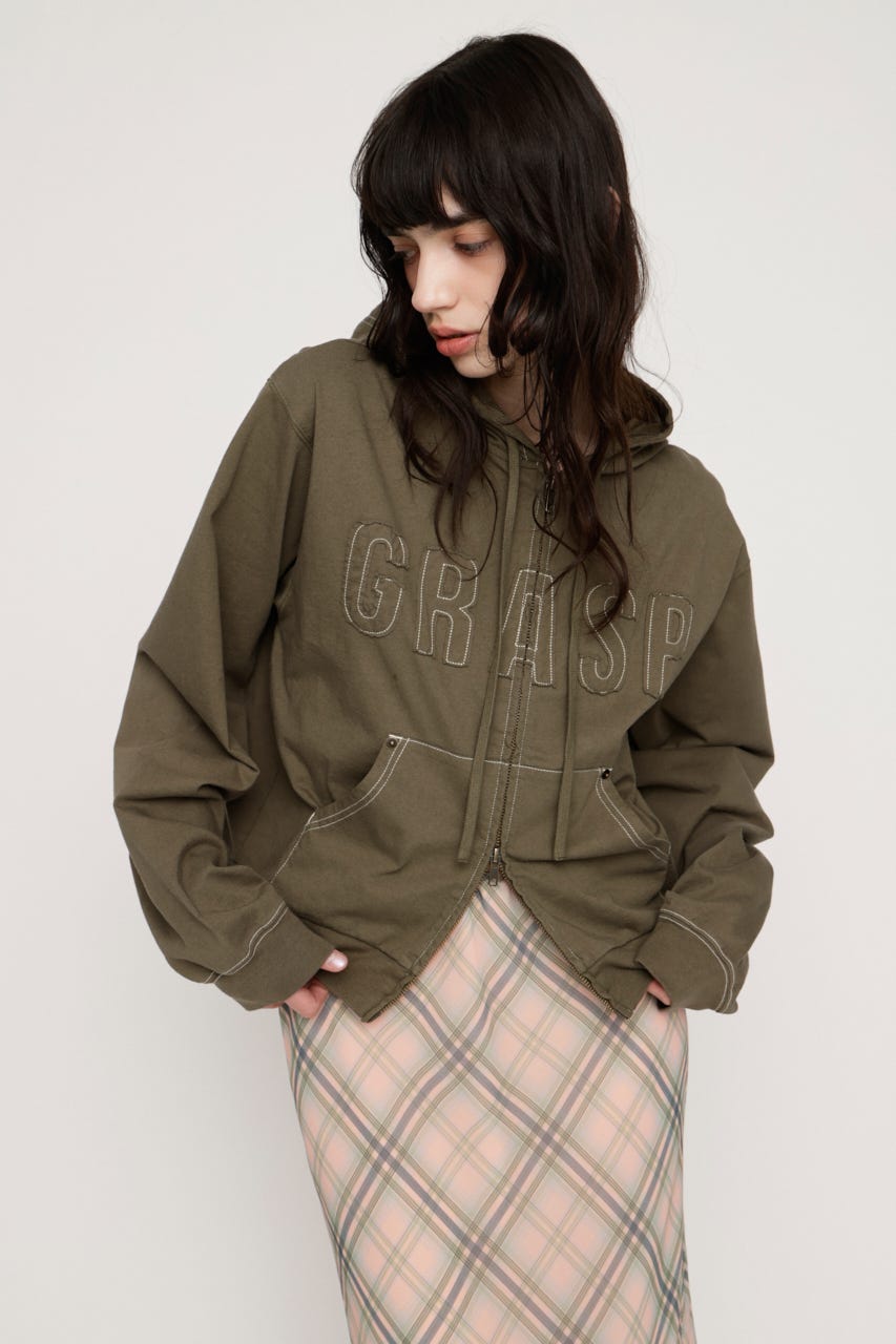 APPLIQUE LOGO HOODIE KHA FREE