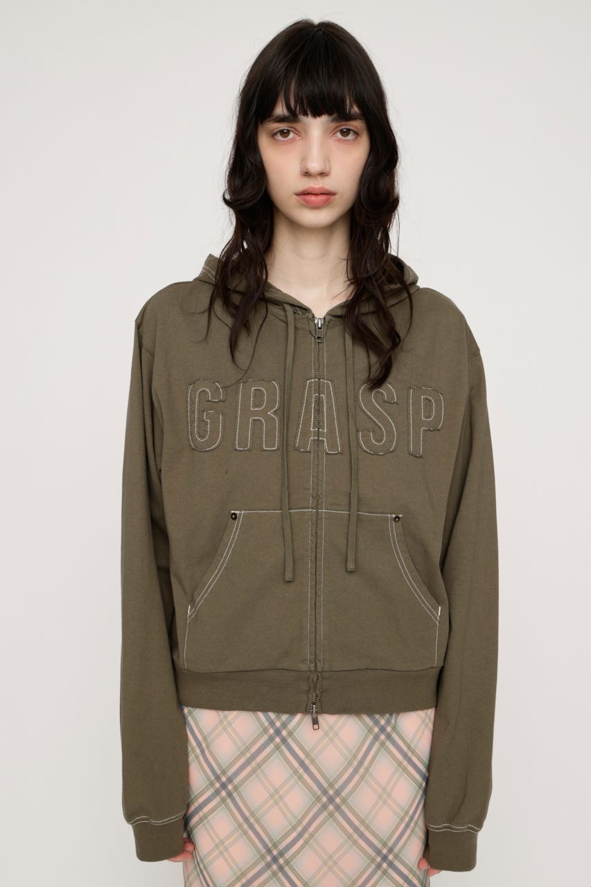 APPLIQUE LOGO HOODIE KHA FREE