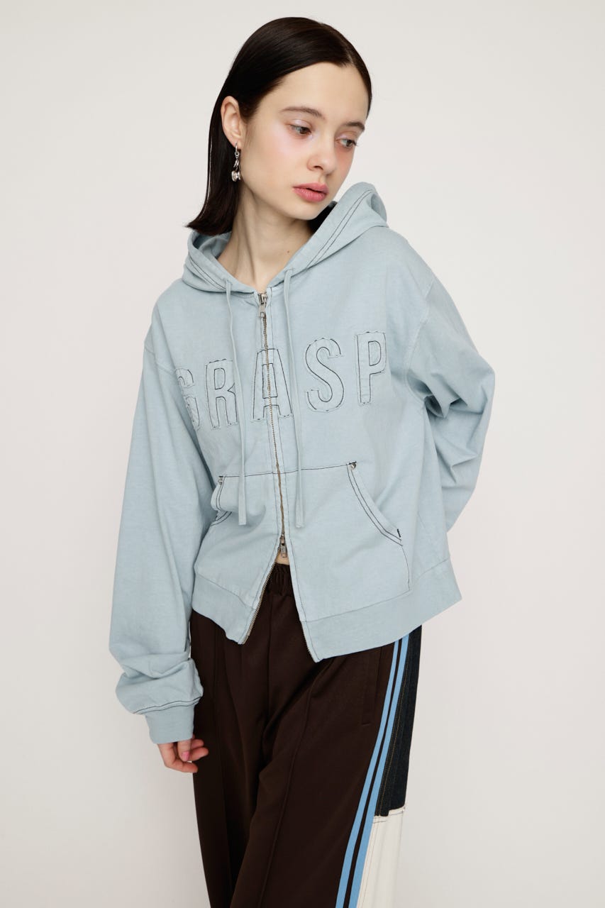 APPLIQUE LOGO HOODIE L/BLU FREE