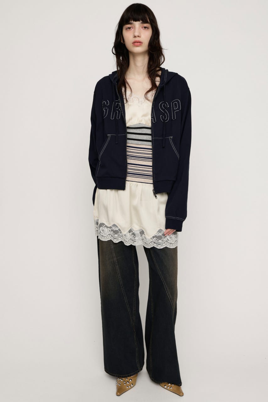 APPLIQUE LOGO HOODIE NVY FREE