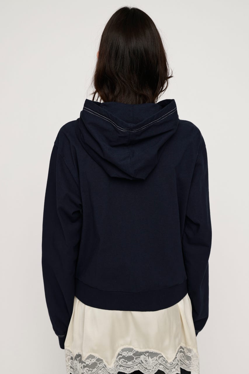 APPLIQUE LOGO HOODIE NVY FREE