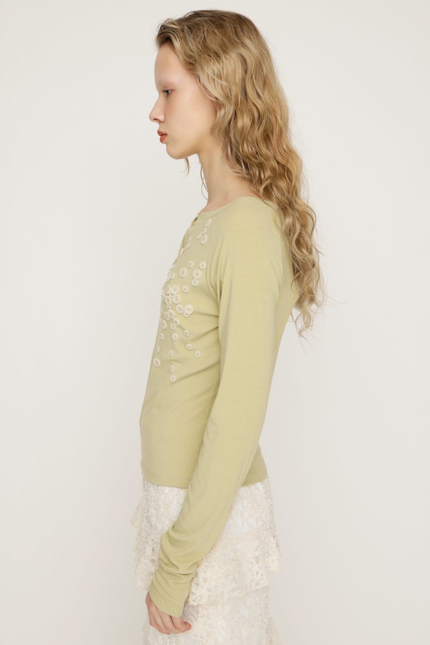 DECORATIVE BUTTON トップス L/BEG FREE