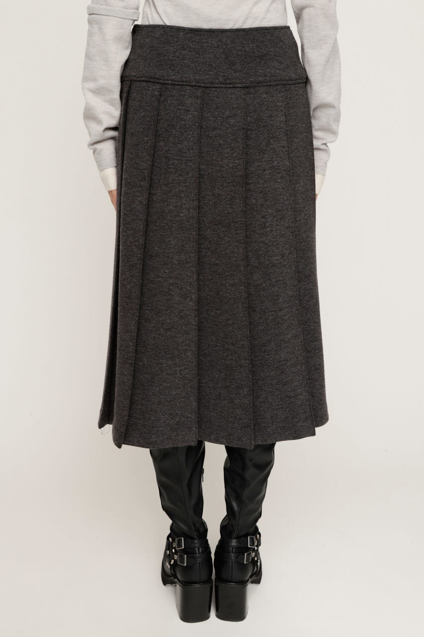 【1BUY5％OFF CAMPAIGN】KNITTING PLEATS スカート T.GRY 2
