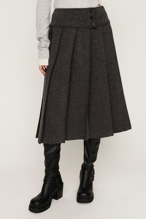 【1BUY5％OFF CAMPAIGN】KNITTING PLEATS スカート