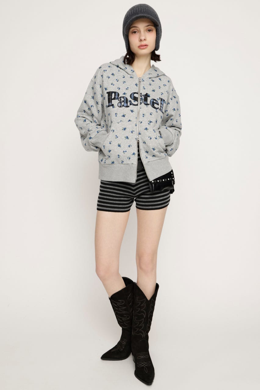 FLOWER CUT HOODIE M/GRY FREE