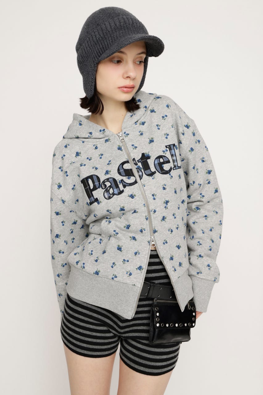 FLOWER CUT HOODIE M/GRY FREE