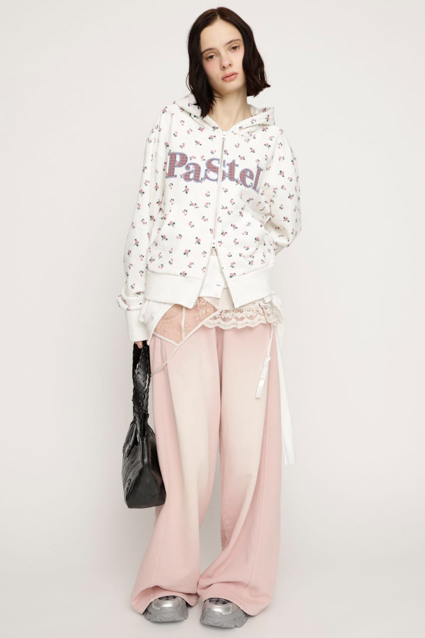 FLOWER CUT HOODIE M/WHT FREE