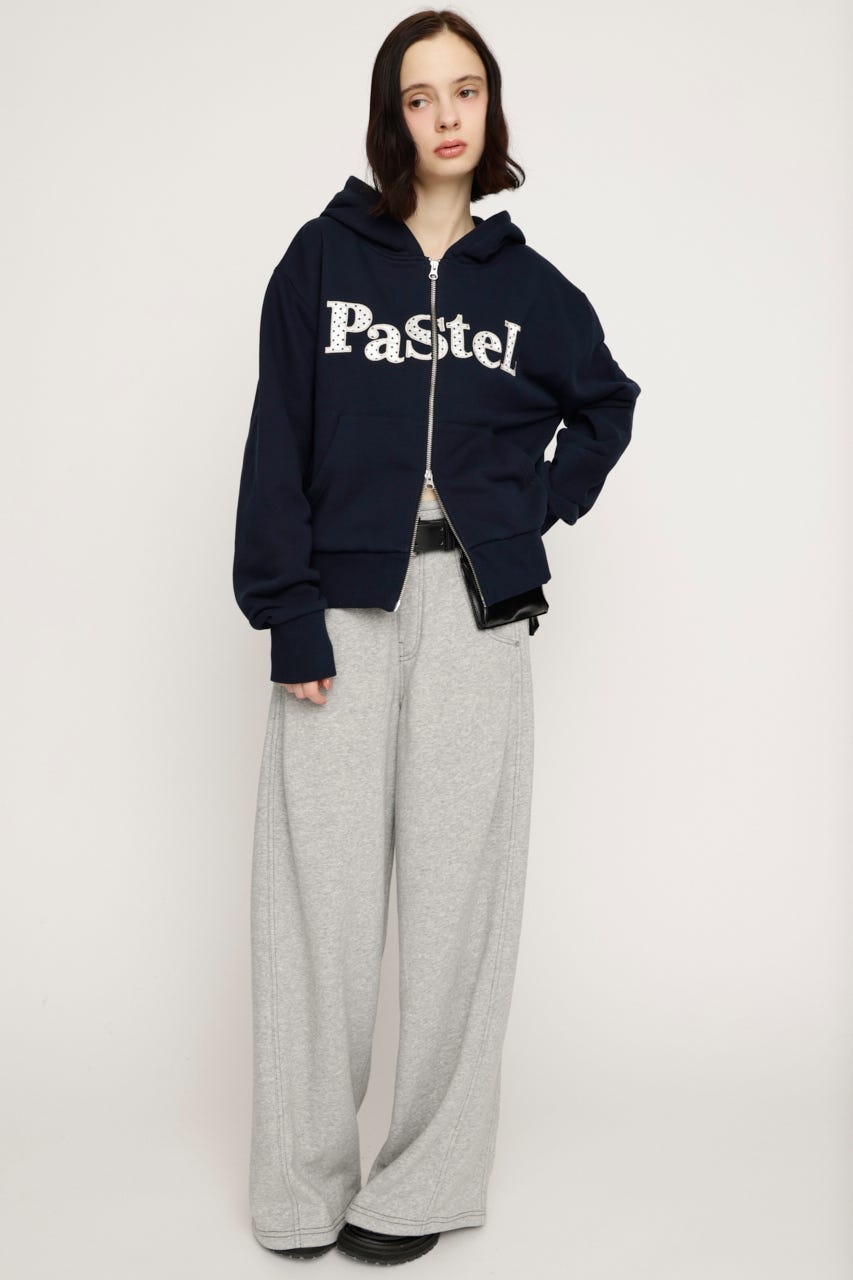 FLOWER CUT HOODIE NVY FREE