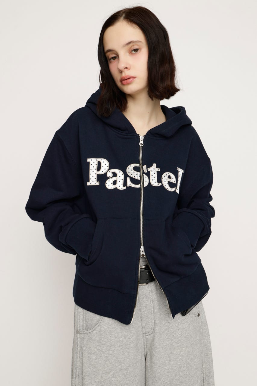 FLOWER CUT HOODIE NVY FREE