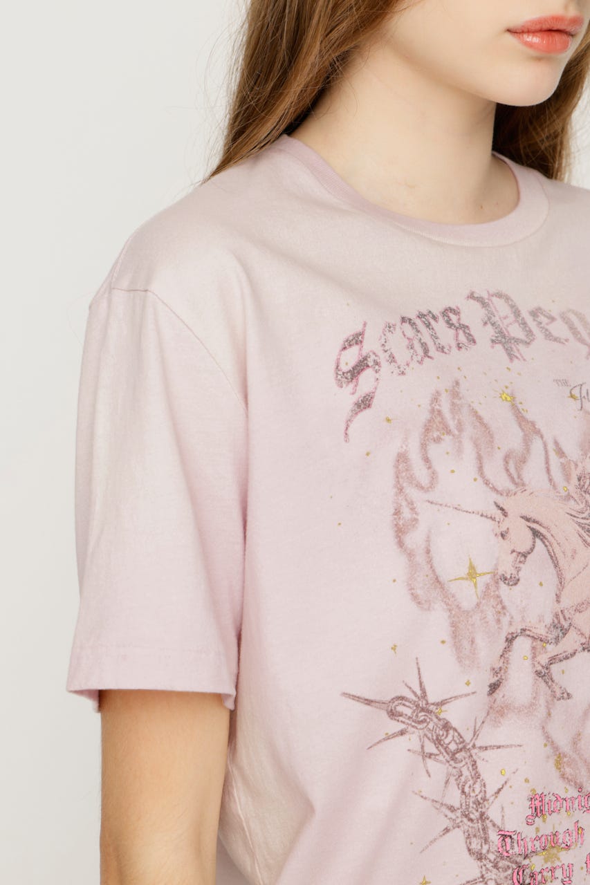 【1BUY5％OFF】VINTAGE LIKE HORSE PRINT Tシャツ L/PNK FREE