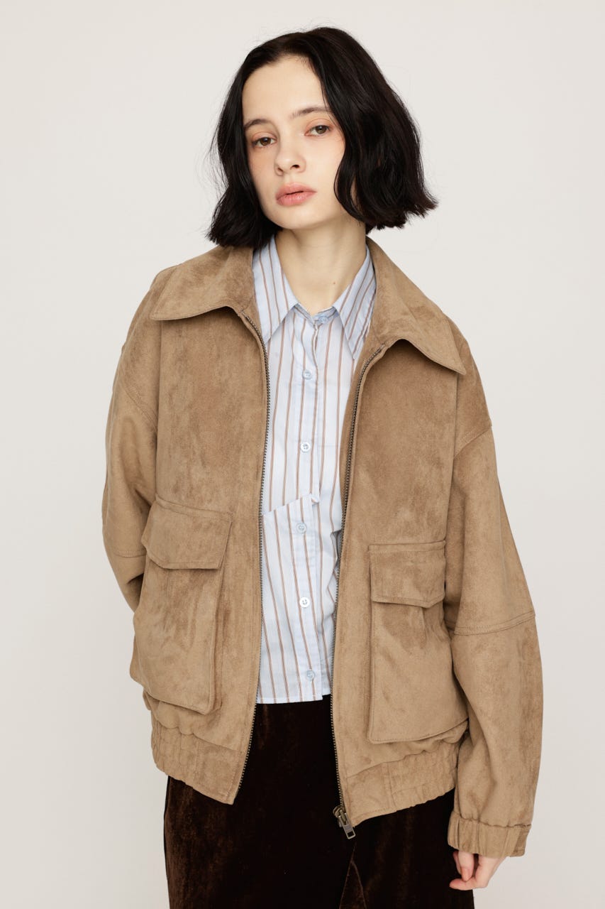 【LIMITED ITEM】F／SUEDE ZIP UP ブルゾン BEG FREE
