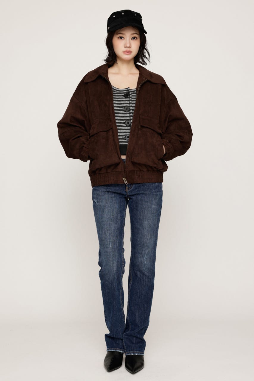 【LIMITED ITEM】F／SUEDE ZIP UP ブルゾン D/BRN FREE