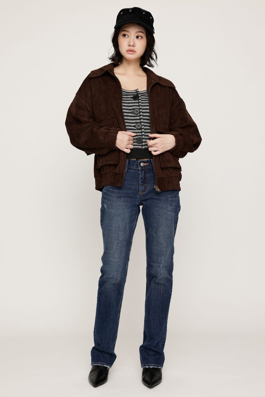 【LIMITED ITEM】F／SUEDE ZIP UP ブルゾン D/BRN FREE