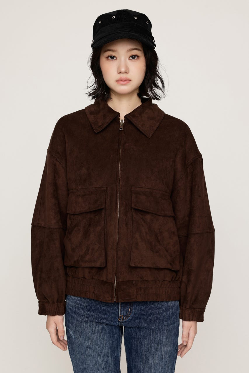 【LIMITED ITEM】F／SUEDE ZIP UP ブルゾン D/BRN FREE