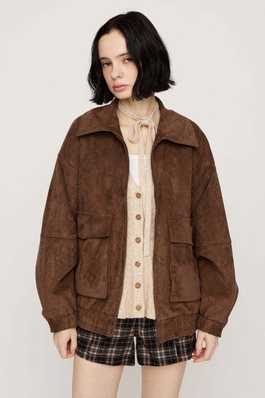 【LIMITED ITEM】F／SUEDE ZIP UP ブルゾン L/BRN FREE