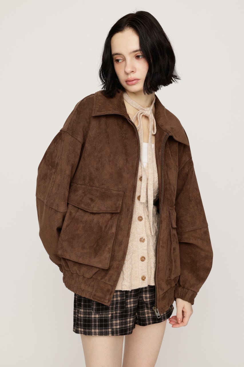 【LIMITED ITEM】F／SUEDE ZIP UP ブルゾン L/BRN FREE