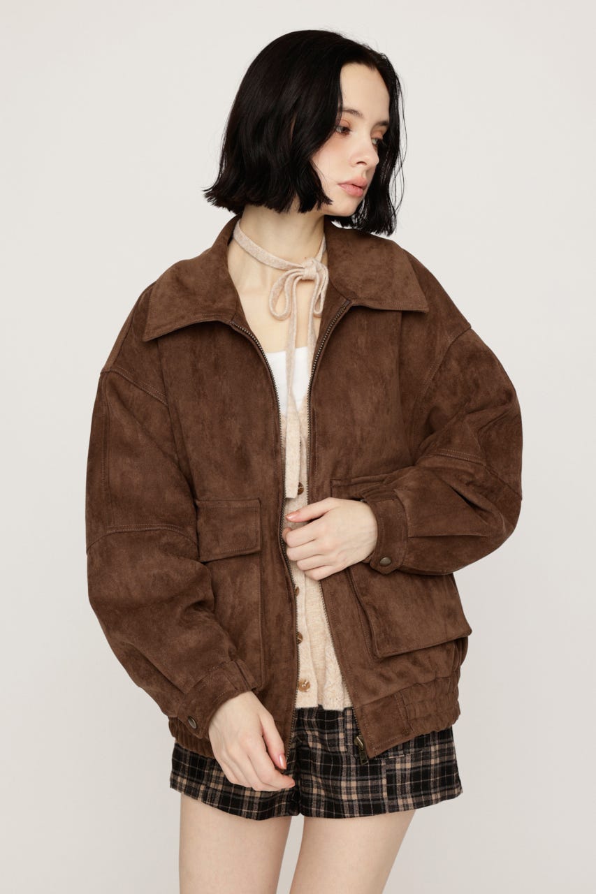 【LIMITED ITEM】F／SUEDE ZIP UP ブルゾン L/BRN FREE