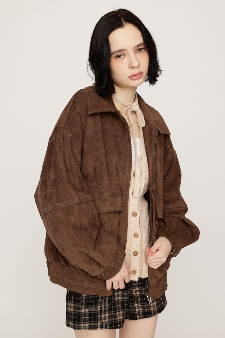 【LIMITED ITEM】F／SUEDE ZIP UP ブルゾン L/BRN FREE