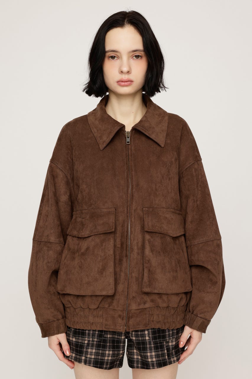 【LIMITED ITEM】F／SUEDE ZIP UP ブルゾン L/BRN FREE