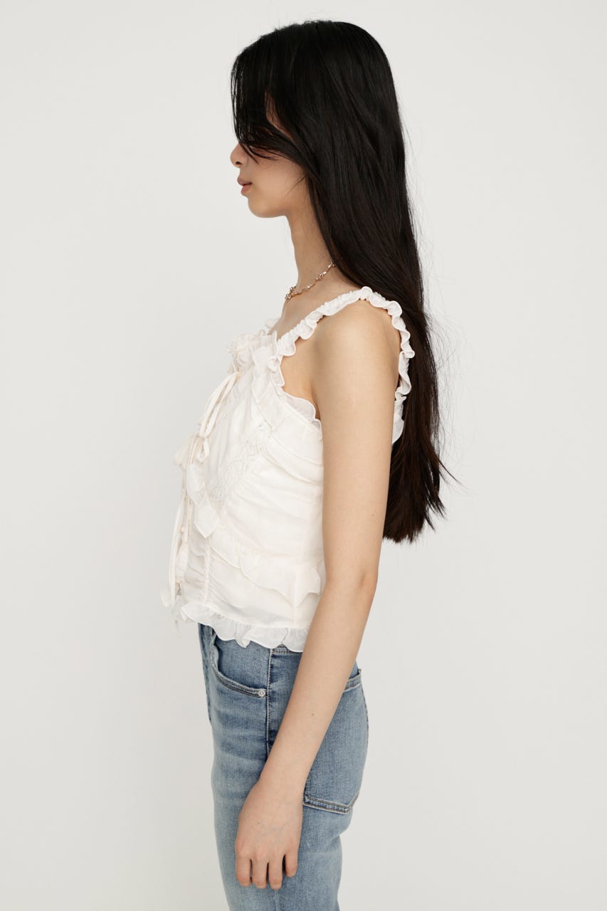 【LIMITED ITEM】SHEER SQUEEZE CAMI トップス IVOY FREE