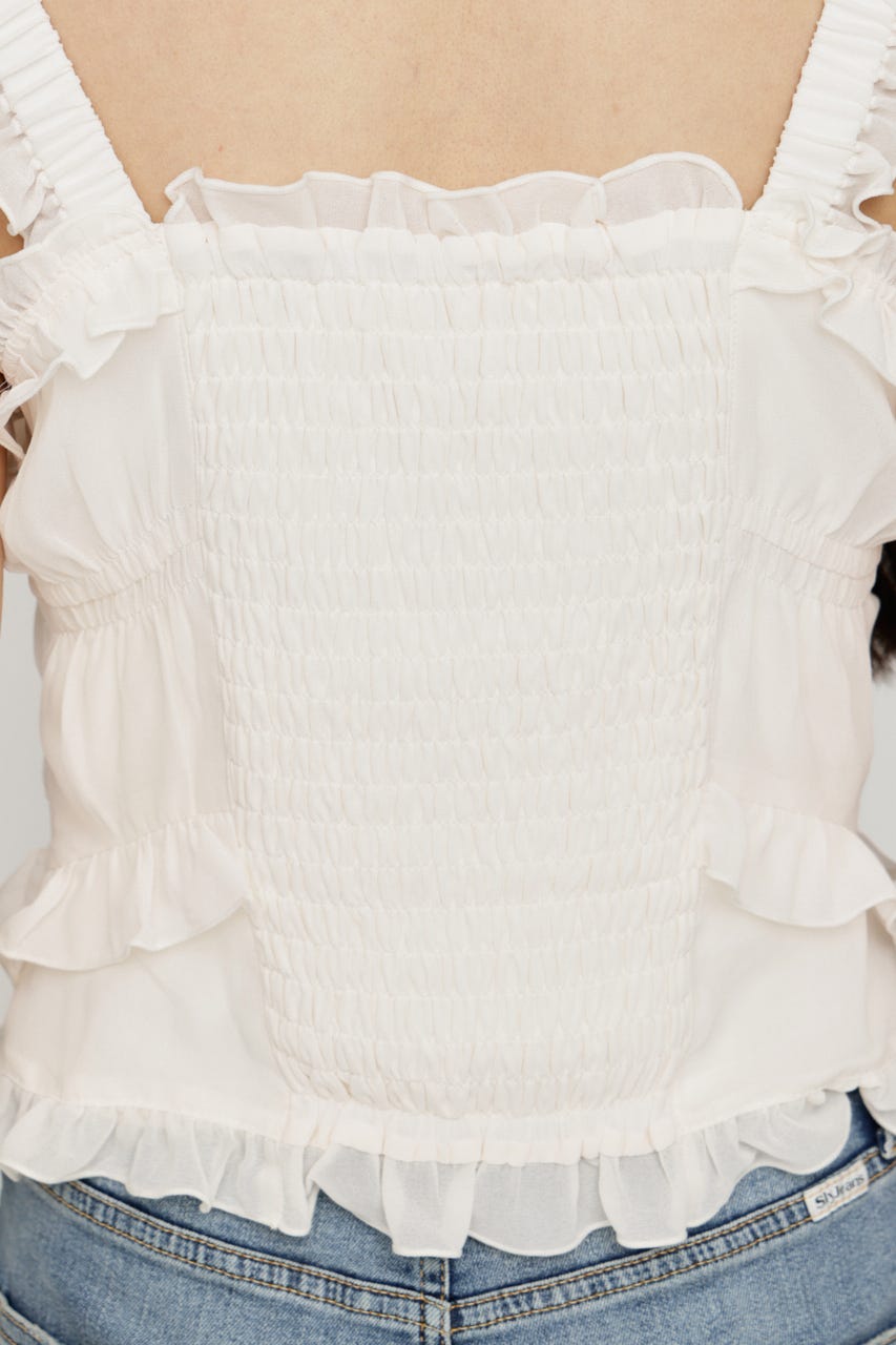 【LIMITED ITEM】SHEER SQUEEZE CAMI トップス IVOY FREE
