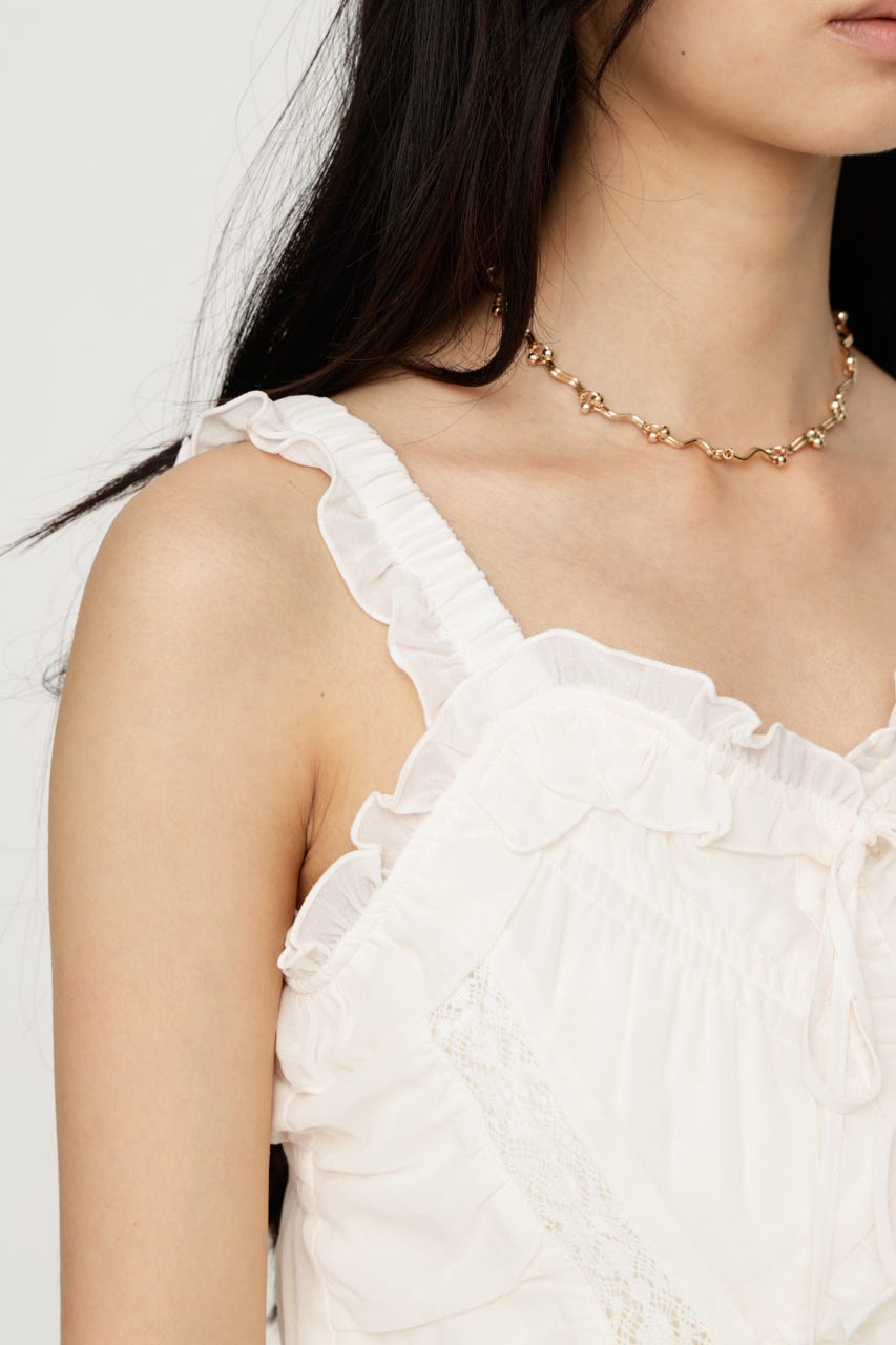 【LIMITED ITEM】SHEER SQUEEZE CAMI トップス IVOY FREE