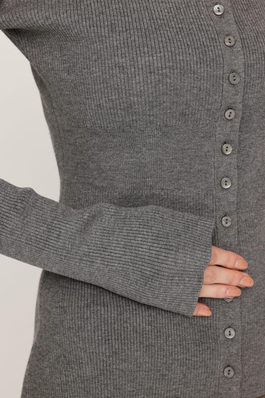 【LIMITED ITEM】LACE DOCKING FRONT BUTTON トップス T.GRY FREE