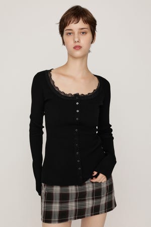 【LIMITED ITEM】LACE DOCKING FRONT BUTTON トップス