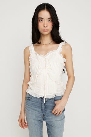 【LIMITED ITEM】【即完売アイテムが再登場！】SHEER SQUEEZE CAMI トップス