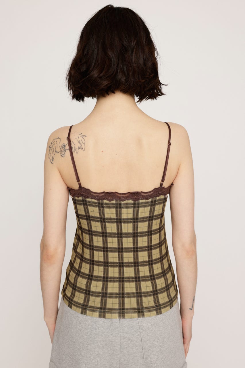 【LIMITED ITEM】CHECK PRINT LACE キャミソール M/BEG FREE