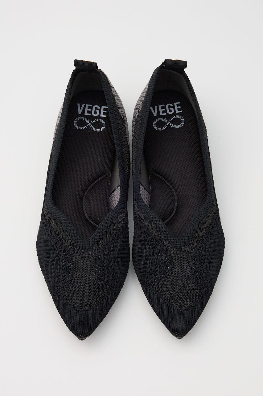 【VEGE】MIRAGE フラットシューズ BLK 36
