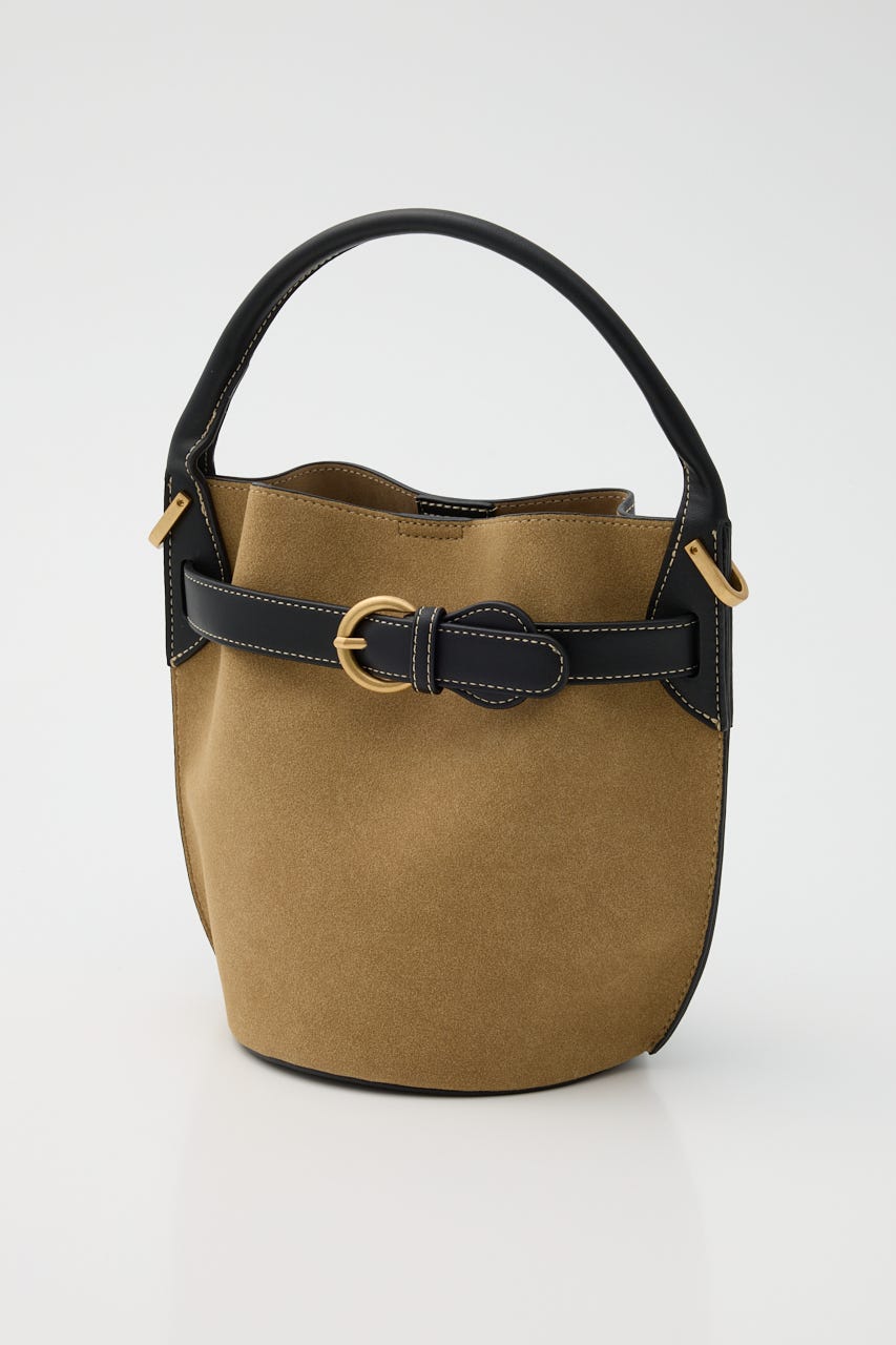 【SHEL'TTER SELECT】ベルトディティールバケットバッグ BEG FREE