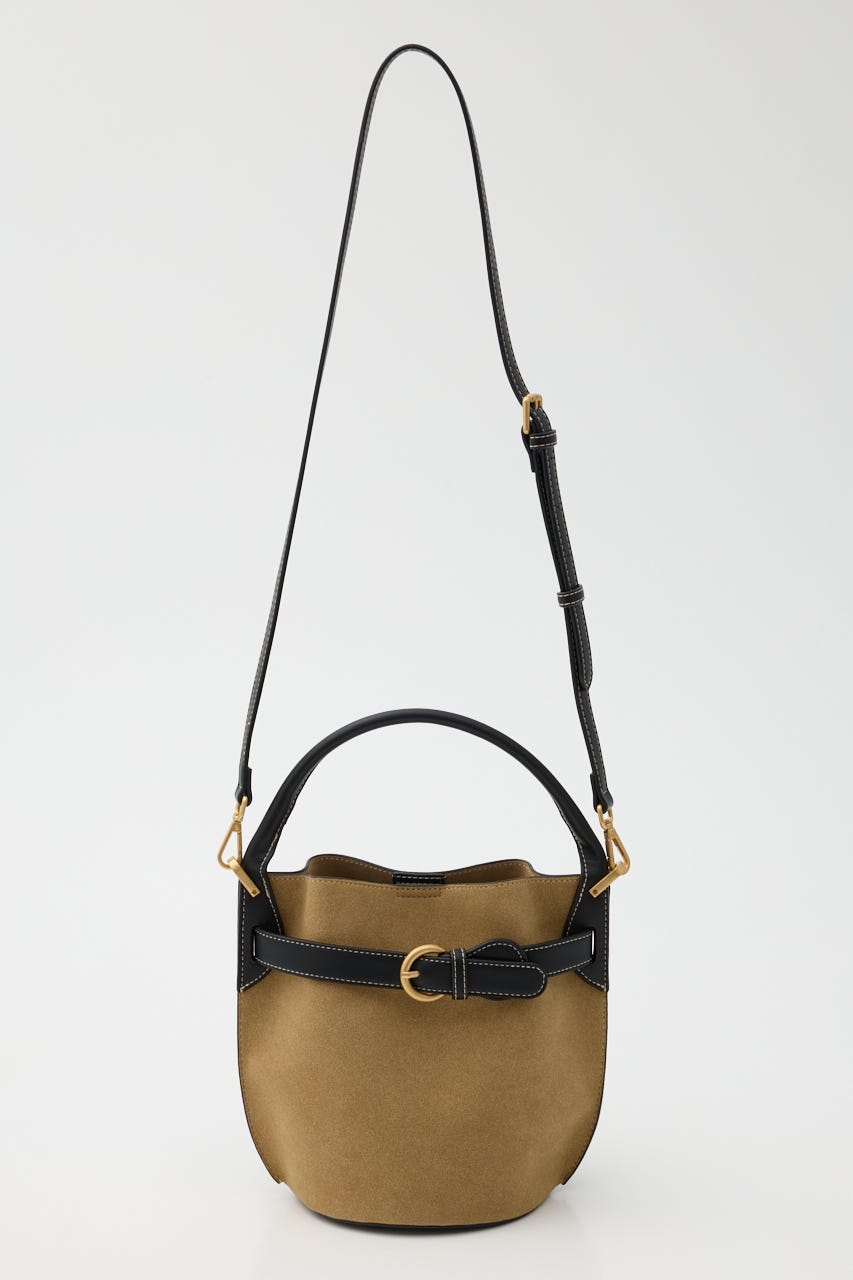 【SHEL'TTER SELECT】ベルトディティールバケットバッグ BEG FREE