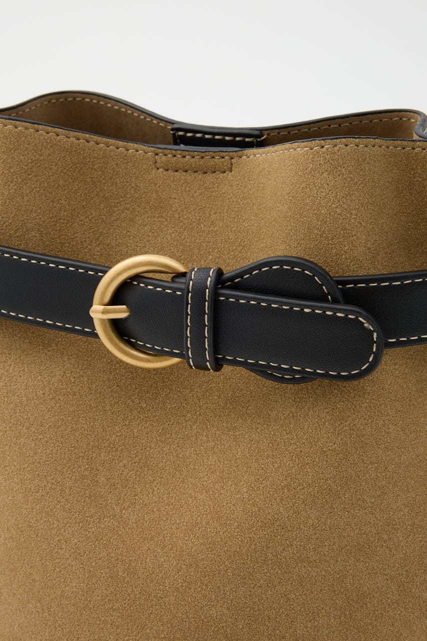 【SHEL'TTER SELECT】ベルトディティールバケットバッグ BEG FREE