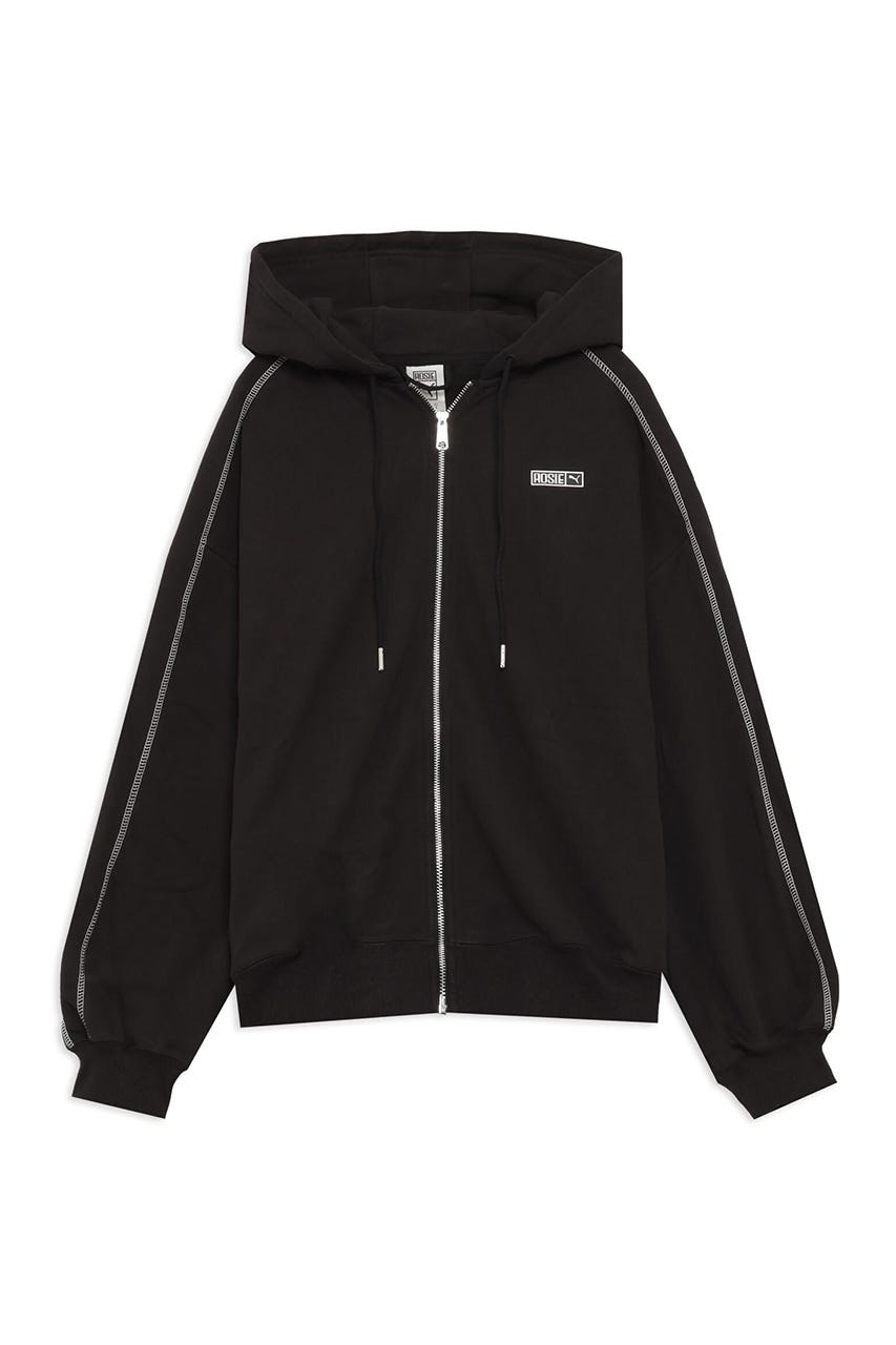 【PUMA】ウィメンズ PUMA x ROSE T7 オーバーサイズ フルジップ フーディ BLK S