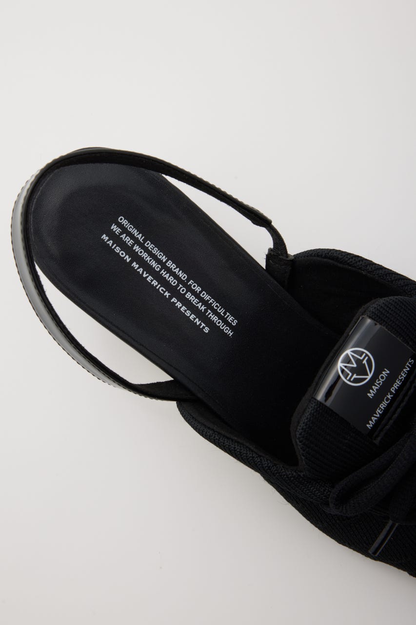 【MAISON MAVERICK PRESENTS】ニットレースアップヒールスニーカー BLK L