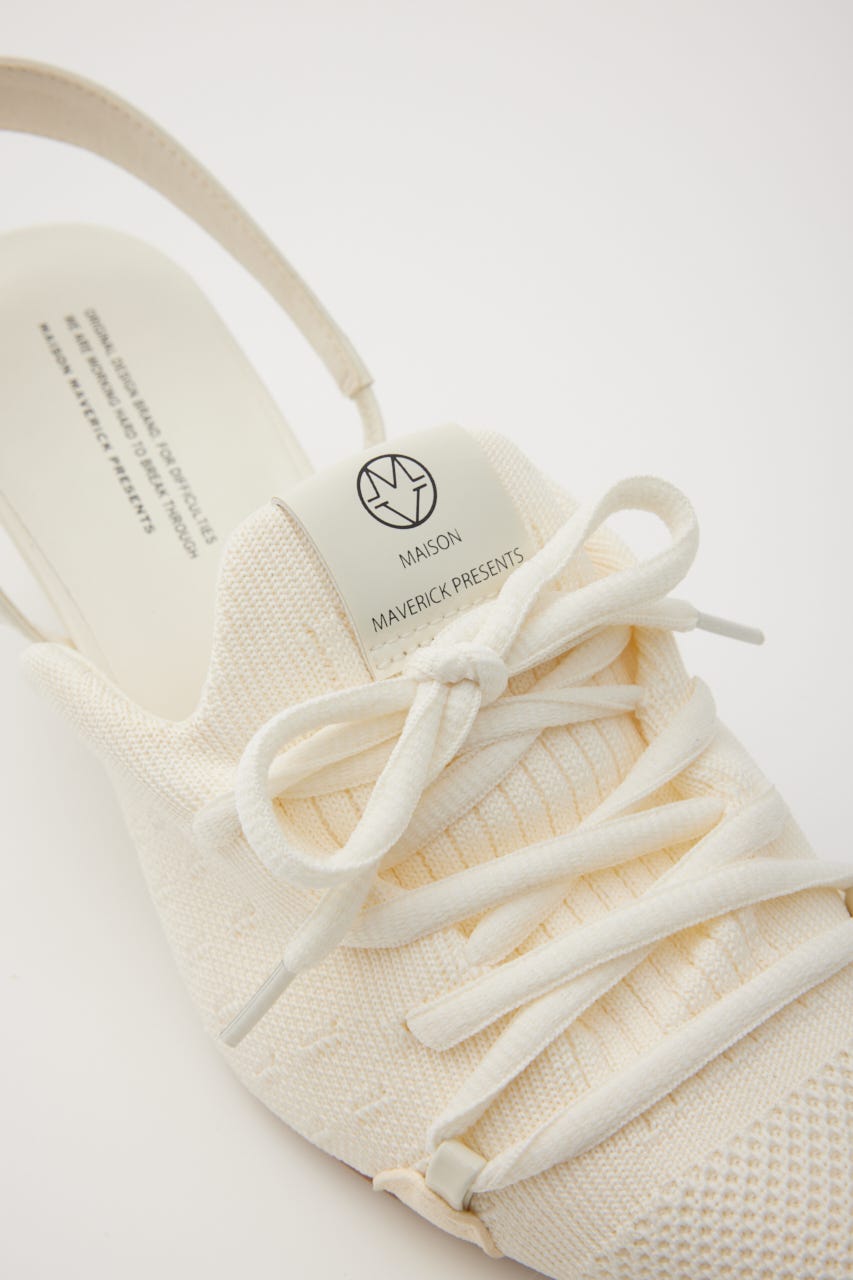 【MAISON MAVERICK PRESENTS】ニットレースアップヒールスニーカー WHT S
