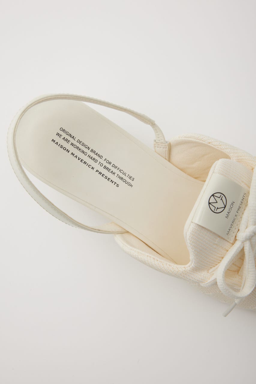 【MAISON MAVERICK PRESENTS】ニットレースアップヒールスニーカー WHT S